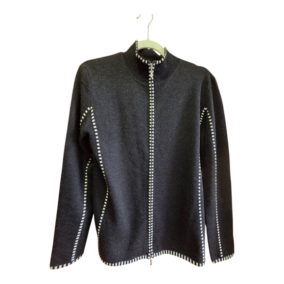 NEVÈ Designs Wool Zip Front Cardigan Sweater Jacket - Picture 1 of 7